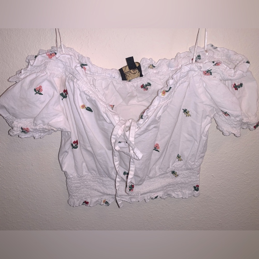 White floral crop top size small